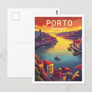 Porto Portugal Berühmter Reiseort aus der Vergange Postkarte