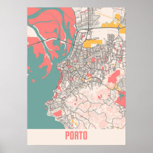 Porto - Portugal Chalk City Map Poster