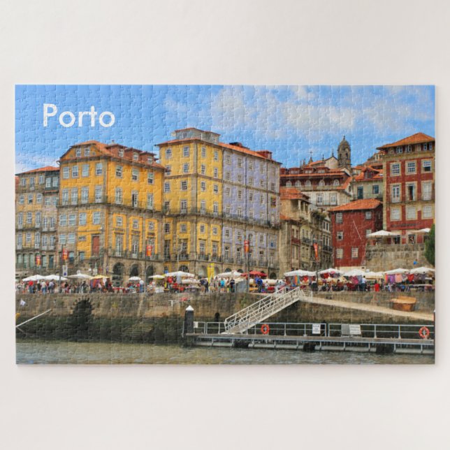 Porto: Portugal, Docks und Gebäude Jigsaw Puzzle (Horizontal)