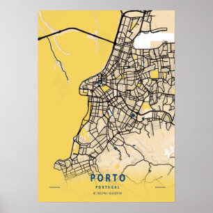 Porto - Portugal Gelbe Karte Poster