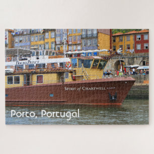 Porto, Portugal: Kreuzfahrtschiffe auf dem Douro Puzzle