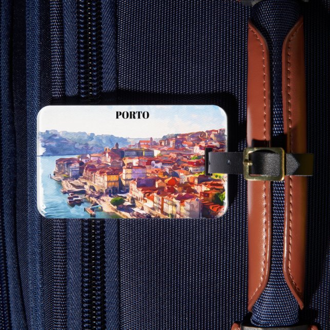 Porto Portugal Panoramaansicht Gepäckanhänger (Vorderseite Insitu 4)