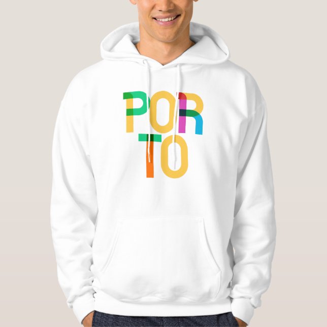 Porto Portugal Pop Kunstbriefe Hoodie (Vorderseite)