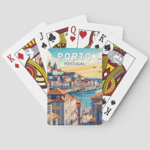 Porto Portugal Reise Kunst Vintage Spielkarten