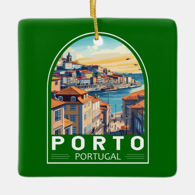 Porto Portugal Reisen Keramikornament (Vorderseite)