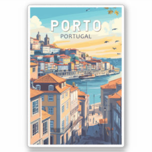 Porto Portugal Reisen Kunst Vintag Aufkleber