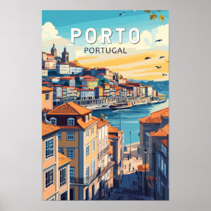 Porto Portugal Reisen Kunst Vintag Poster