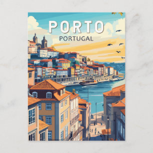 Porto Portugal Reisen Kunst Vintag Postkarte