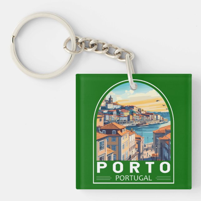 Porto Portugal Reisen Schlüsselanhänger (Vorderseite)