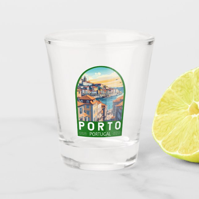 Porto Portugal Reisen Schnapsglas (Vorderseite)