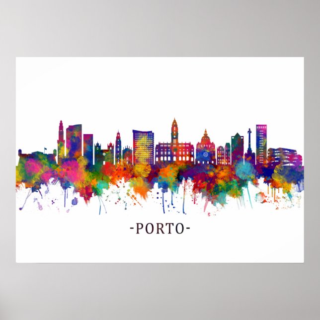 Porto Portugal Skyline Poster (Vorne)