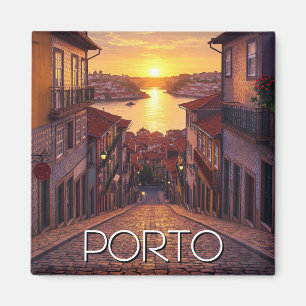 Porto Portugal Travel Sunset Magnet