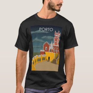 Porto Portugal Vintag Minimal Retro Travel Poster T-Shirt