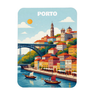 Porto Portugal Vintage Reise Kunst Magnet