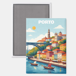 Porto Portugal Vintage Reise Kunst Magnet