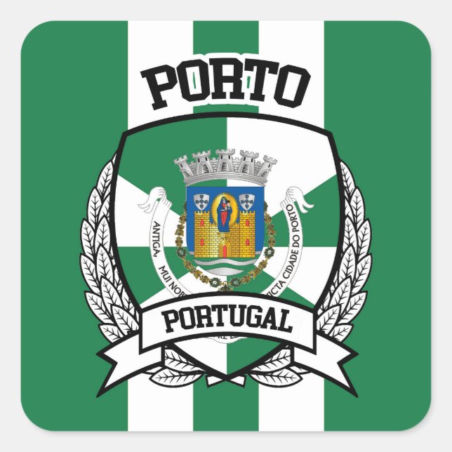 Porto Quadratischer Aufkleber (Vorderseite)