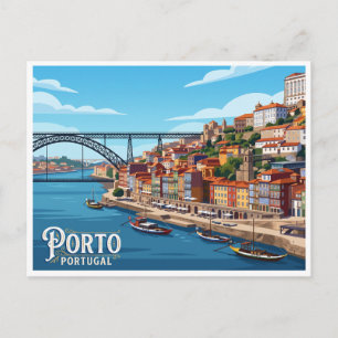Porto Ribeira und historisches Zentrum Portugal Postkarte