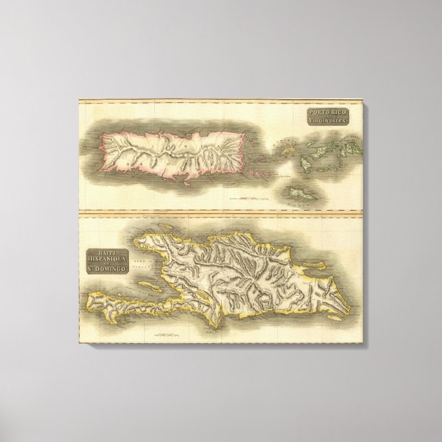 Porto Rico, Jungfrau Isles, Hispaniola Leinwanddruck (Vorderseite)