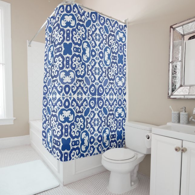 Porto Royale Classic Blue Baroque Duschvorhang (Beispiel)