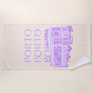 Porto Travel Art, Portugal, Pastel, Minimalistisch Strandtuch