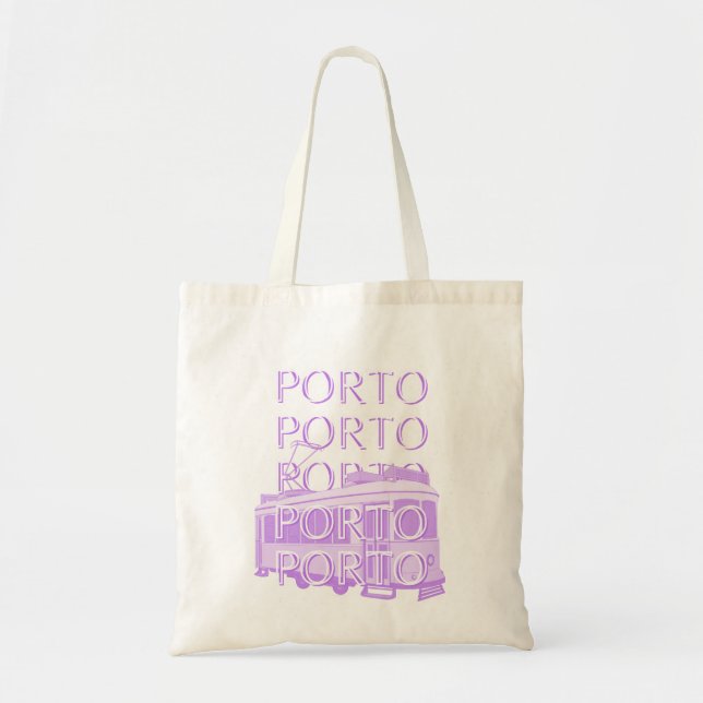 Porto Travel Art, Portugal, Pastel, Minimalistisch Tragetasche (Vorne)