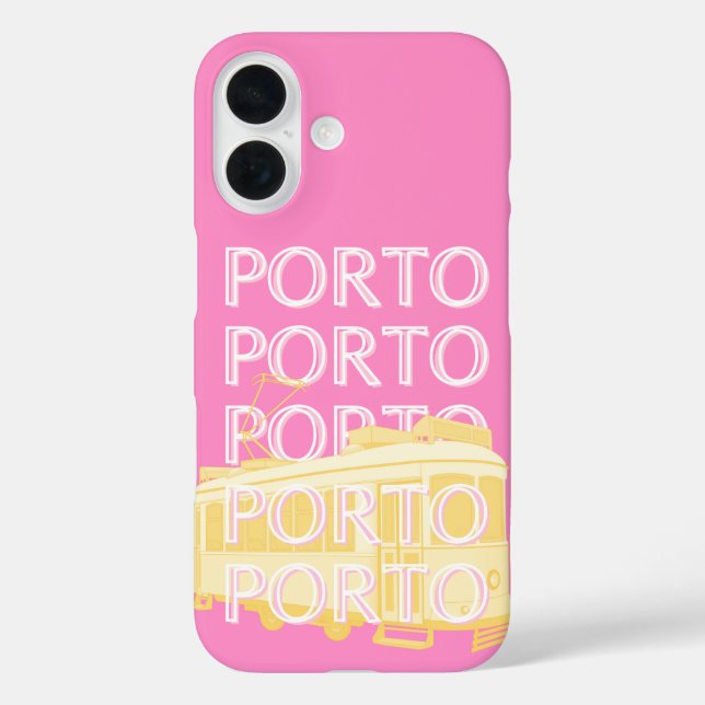 Porto Travel Art, Portugal, Pink Case-Mate iPhone Hülle (Rückseite)