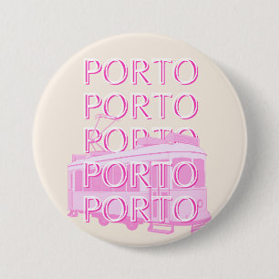 Porto Travel Art, Portugal Reisen Kunst, Rosa Button