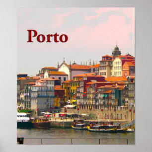 Porto über vom Duero Poster