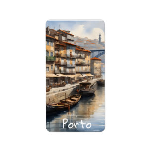 Porto Wasserfarbe Adressaufkleber