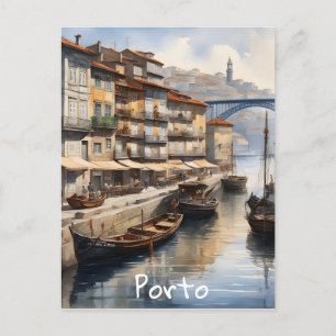 Porto Wasserfarbe Postkarte