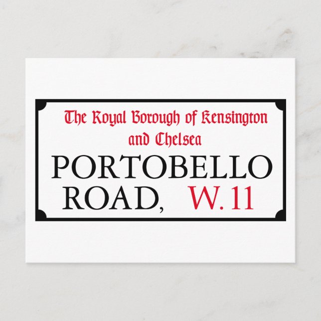 Portobello Road, London Street Sign Postkarte (Vorderseite)