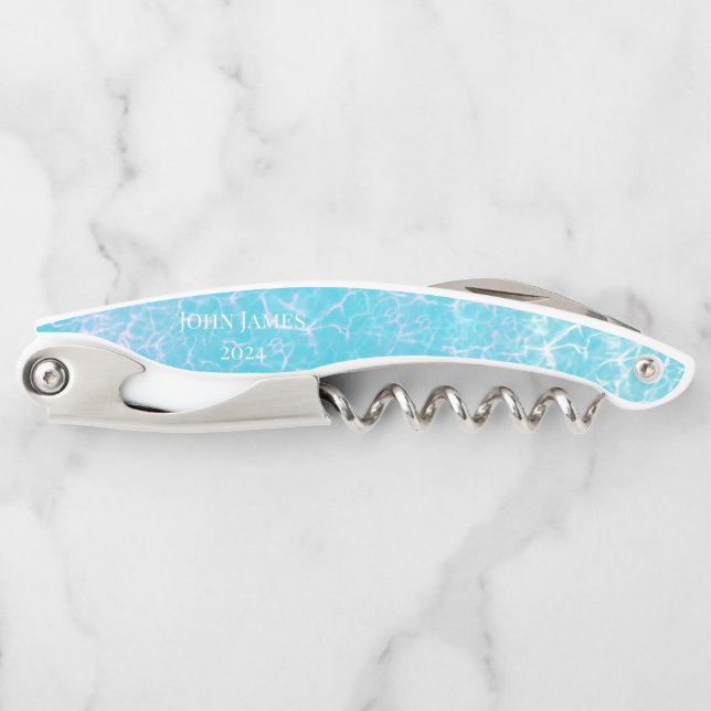 Portofino Aqua White Beach Party Corkschraube Kellnermesser (Vorderseite)