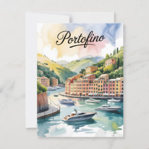 Portofino Aquarell Postkarte