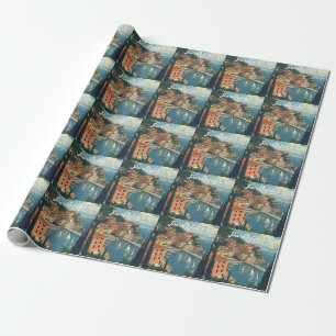 Portofino Genova Italien im Vintage-Stil Geschenkpapier