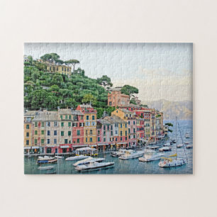 Portofino Hafen - Sommer in Italien - 11 x 14 Zoll Puzzle