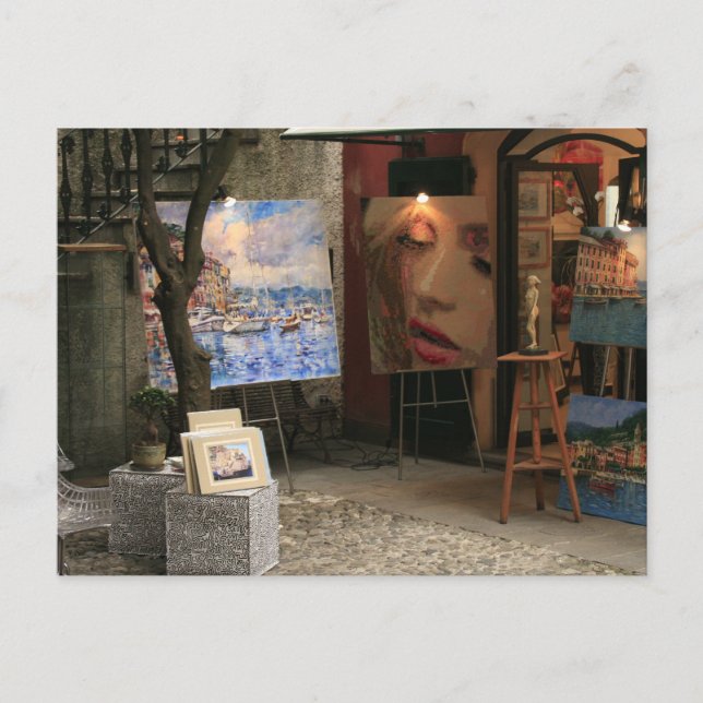 Portofino Italien Geschäft vorne Postkarte (Vorderseite)