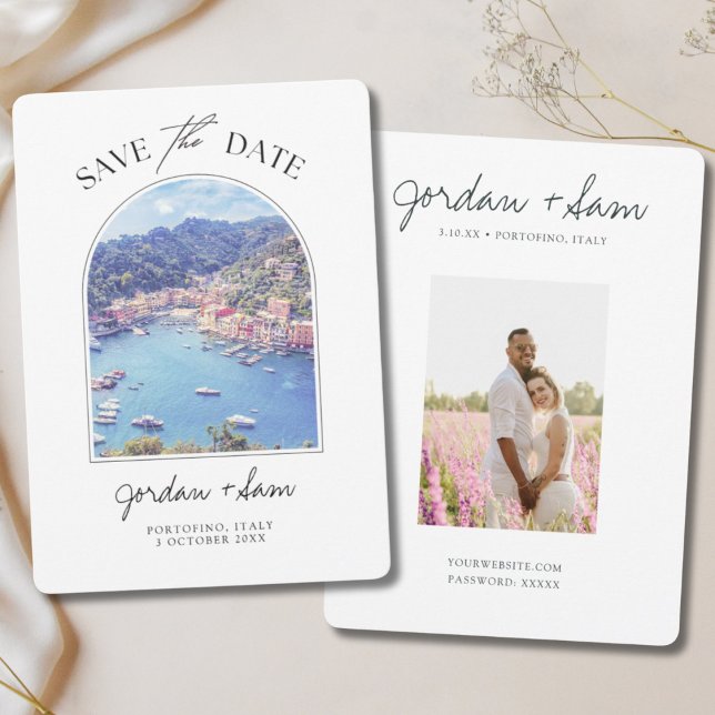 Portofino Italien Hochzeit Retten Sie das Datum Einladung (Portofino Save the Date)