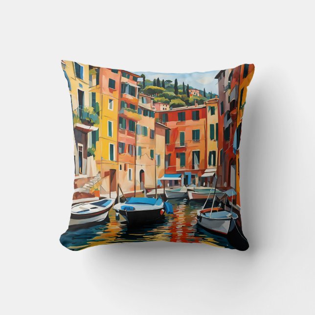Portofino Italien Mittelmeer Wassersportaktivitäte Kissen (Vorderseite)