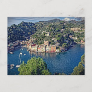 Portofino, Italien, oben Postkarte