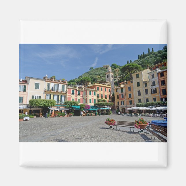 Portofino, Italien. Portofino Village Square Magnet (Vorne)