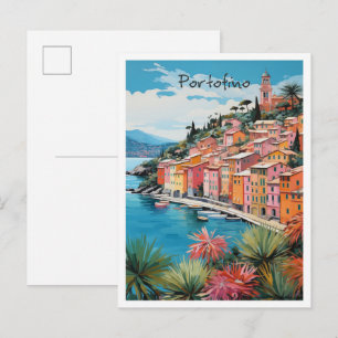 Portofino Italien Reiseästhetik Postkarte