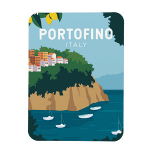 Portofino Italien Retro Reisen Vintag Magnet