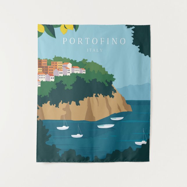 Portofino Italien Wandteppich (Vorderseite)