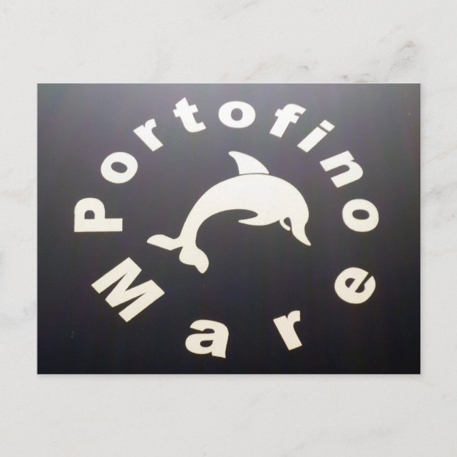 Portofino schwarz postkarte (Vorderseite)