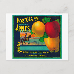 Portola Apple Crate Label Postkarte