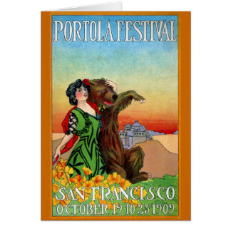 Portola Festival-Dame mit Bären