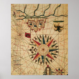 Portolan Chart   Karte von Kairo, Ägypten Poster