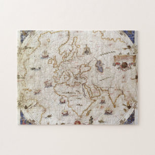 Portolan Diagramm der Welt   1519 Puzzle