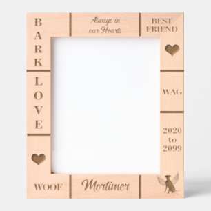 Portrait 8x10 Pet Memorial Angel Dog Name Year Geätzte Rahmen