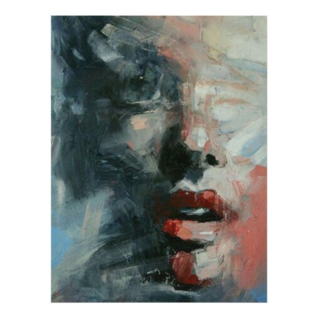 Portrait, Abstraktion, Aquarell, Kunst, moderne Ku Fotodruck (Vorne)